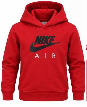 Nike Air Hoodie Kids Size 7 Red Pullover Sweatshirt Long Sleeve 6-7 Yrs